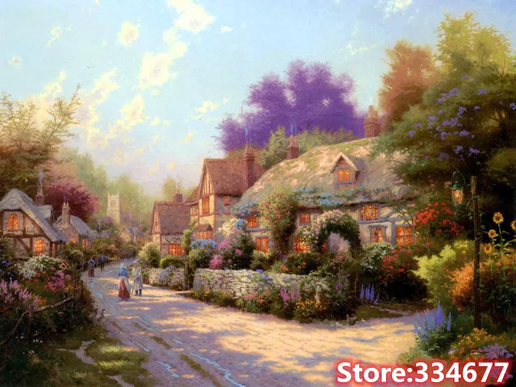 

Scenery Cross Stitch Kits Oil Painting Needlework Embroidery Crafts 14ct Unprinted DIY Arts Handmade Home Decor