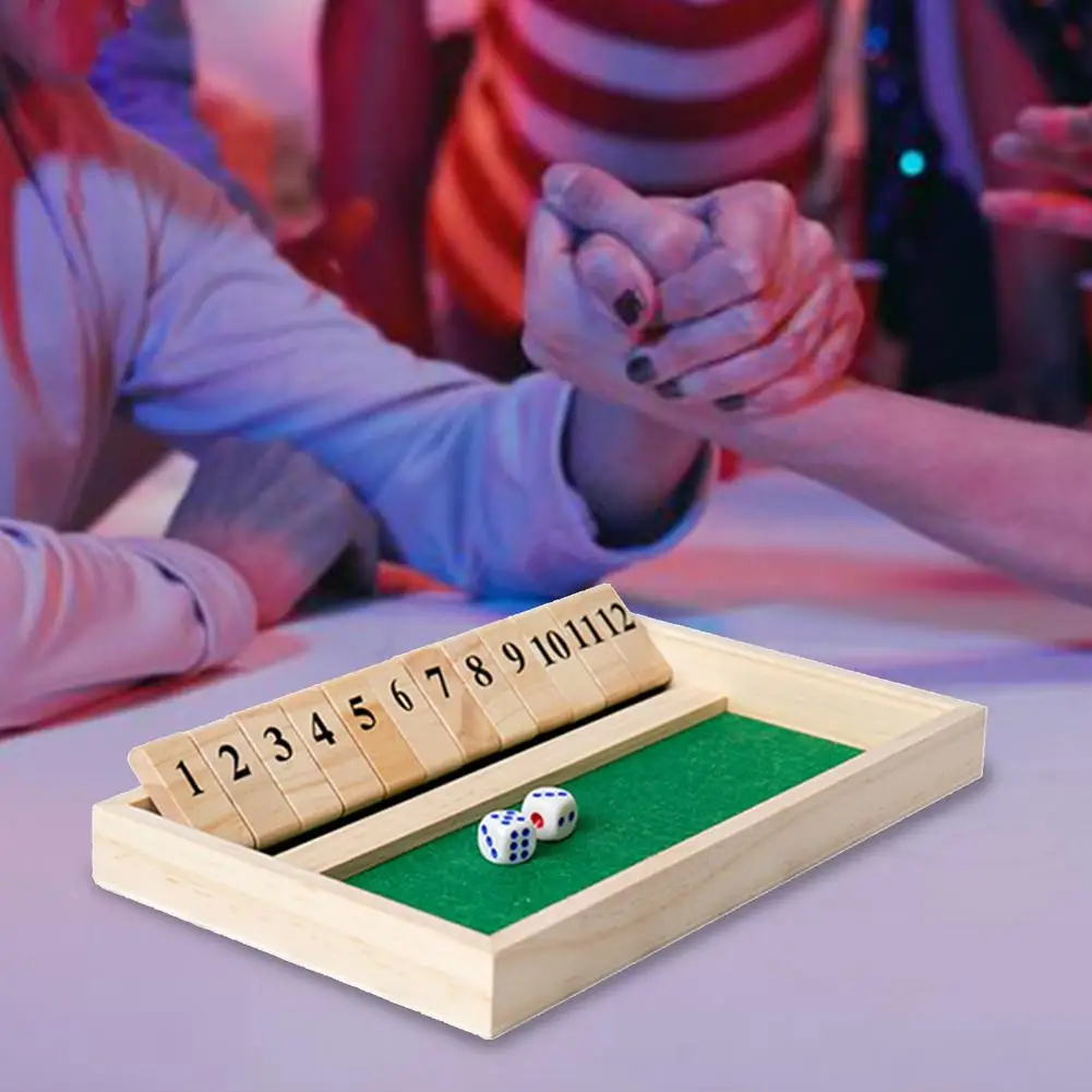 

Dice Game Board Wooden 12 Number 2 Players Shut The Box Fun Party Club Drinking Games Educational Toy For Children Adults