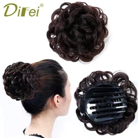 difei 4 colors synthetic chignon women high temperature fiber chignon hair bun donut clip in hairpiece extensions