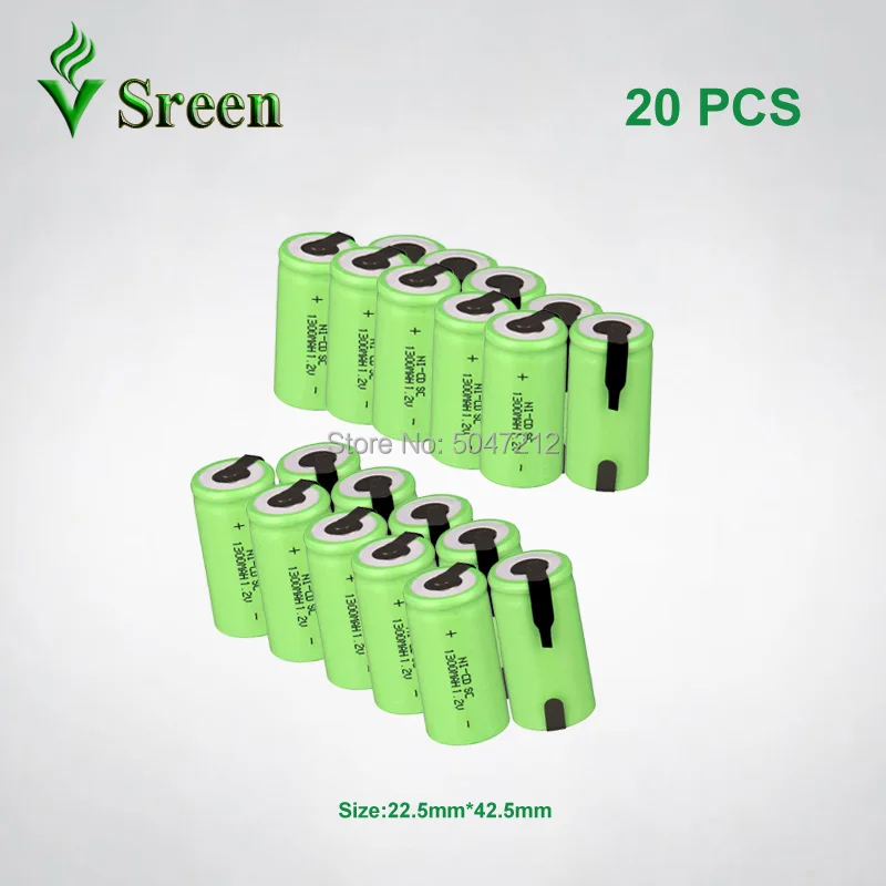 NI-CD 1300mAh SC 1,2 V аккумуляторная батарея DIY to Subc перезаряжаемые пакеты батарей электронный аккумулятор с никелевым листом