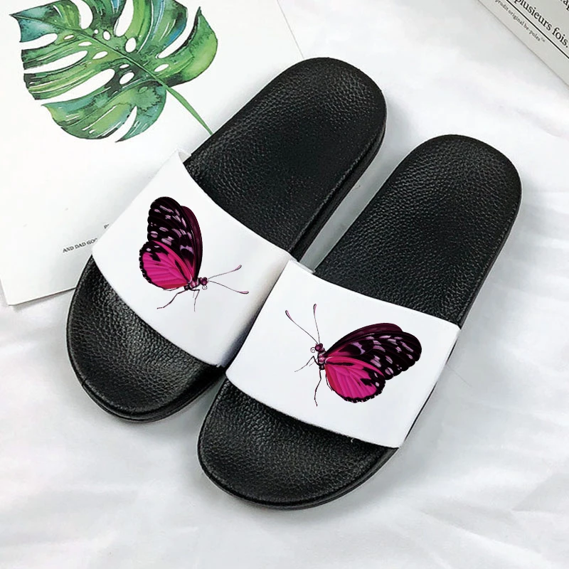 

Сланцы женские с мультяшным принтом, летние сандалии для дома и пляжа, Нескользящие, шлепанцы для улицы, сланцы