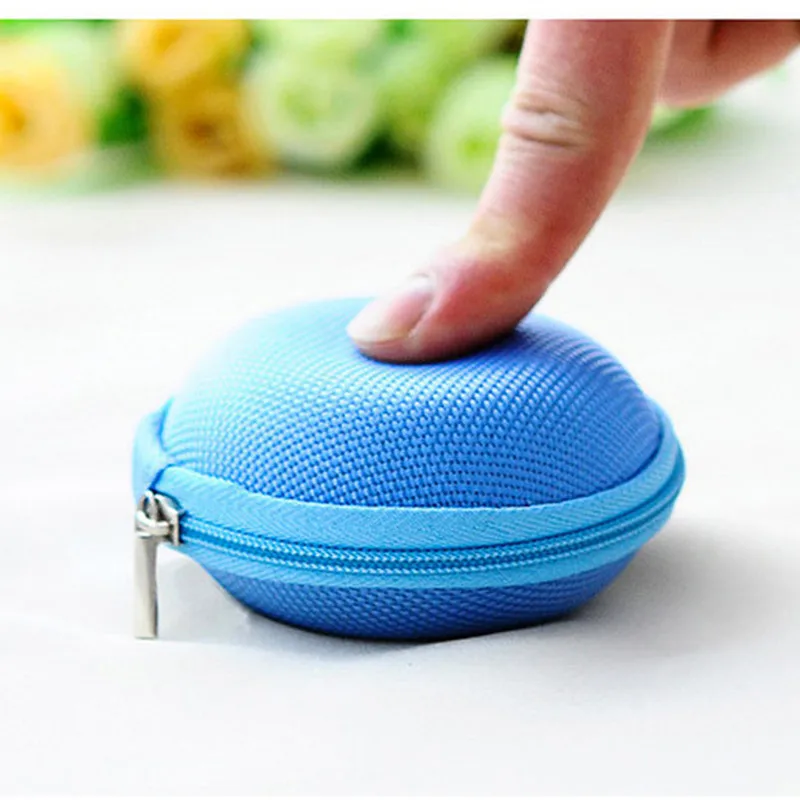 1 шт. красочный портативный круглый жесткий чехол на молнии для наушников SD TF карт