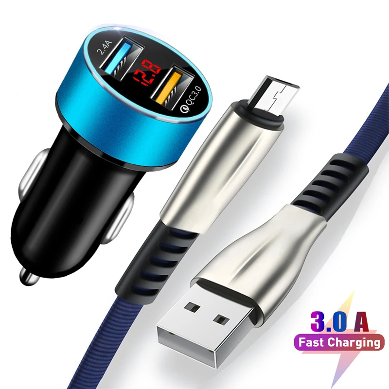 Cargador de coche Dual USB, Cable Micro USB para Redmi 4, 4X,...