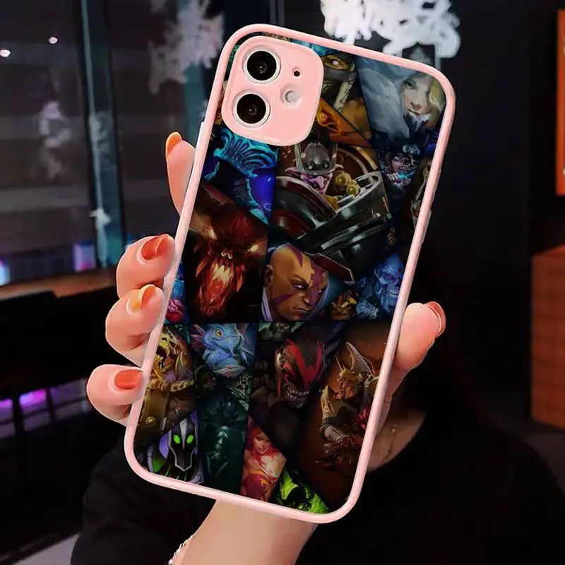 Чехол dota 2 для телефона iPhone 12 11 Mini Pro XR XS Max 7 8 Plus X матовая прозрачная розовая задняя