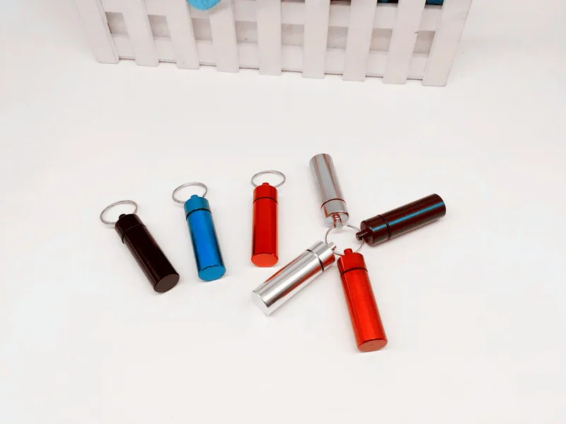 

Waterproof Aluminum Pill Box Case Bottle Cache Drug Holder Container Keychain Medicine Box Health Care