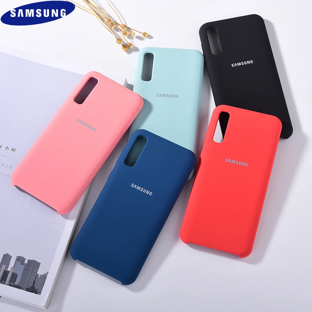 Оригинальный чехол из жидкого силикона для Galaxy A70S A50 A50S мягкий на ощупь