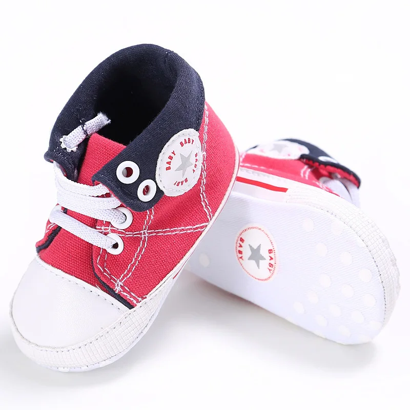 Обувь для новорожденных мальчиков и девочек Парусиновые спортивные