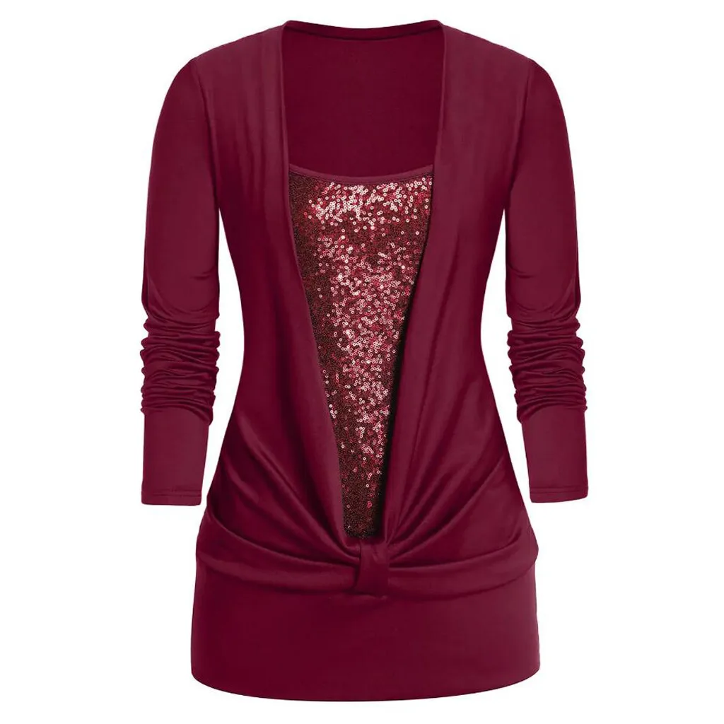 Женская блузка с блестками и квадратным вырезом размеры до 5XL | одежда