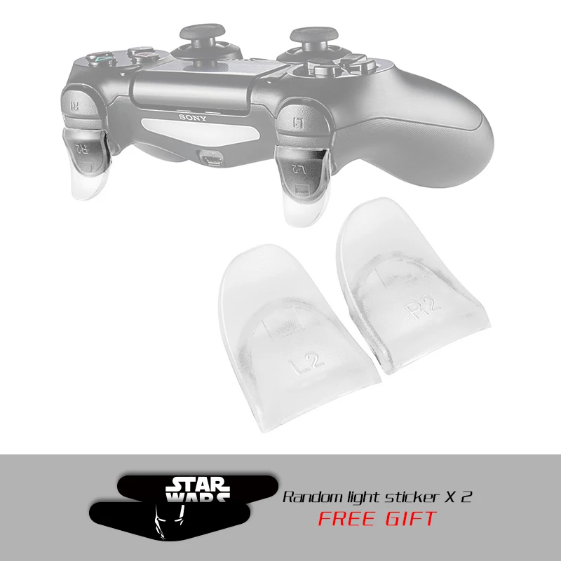 Clear Данные лягушка 1 пара L2 R2 кнопки триггер расширители геймпад для playstation 4 PS4/PS4 Slim/Pro игровой контроллер аксессуары - Цвет: Clear