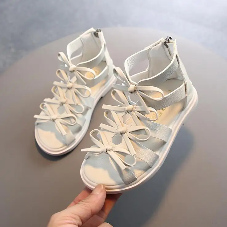 Пляжные сандалии для девочек Летние сандалии-гладиаторы с вырезами Детская