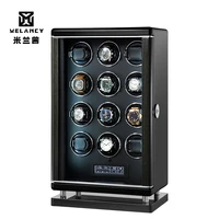 High-End 12 Slots Wooden Watch Winders Auto Self Winding Silent Mechanical Watches Winder Boxs Black Storage Display Gift Boxes