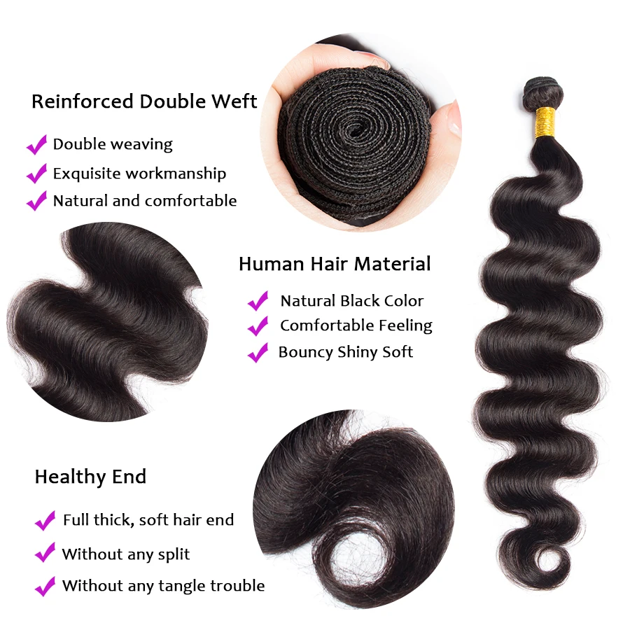 Дева 30 дюймов бразильские волнистые человеческие волосы пучки 100% Реми