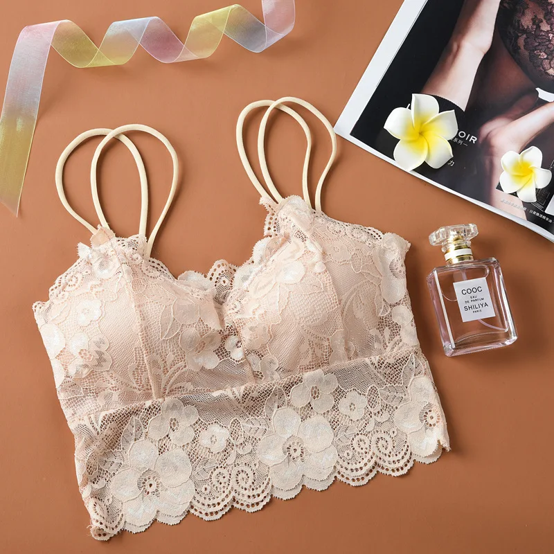 Женский кружевной бюстгальтер с чашками пуш ап без косточек|Спортивный