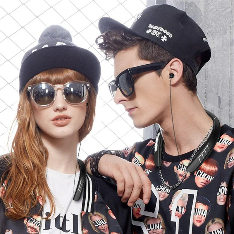 eardeco 1500mah battery bluetooth headphones wireless headphones bass earphone neckband stereo sport headset with mic tf card free global shipping