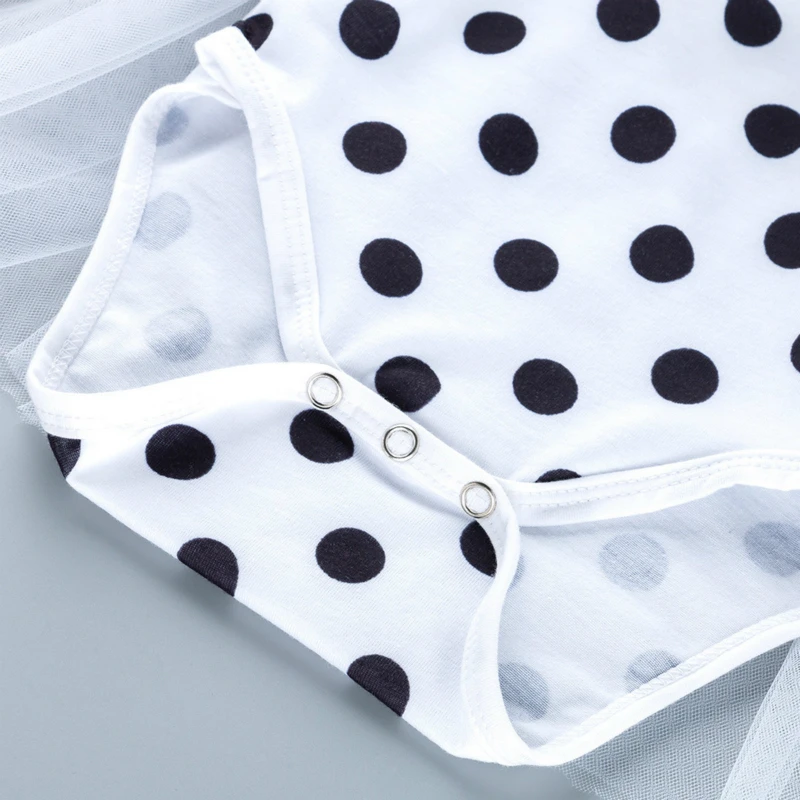 Комбинезон детский с длинным рукавом сетчатый хлопковый Ромпер в горошек