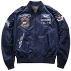 Куртка мужская в стиле Хай-стрит, пилот свободного покроя, короткая куртка-бомбер с вышивкой, ветровка, пальто для мужчин 4XL, осень