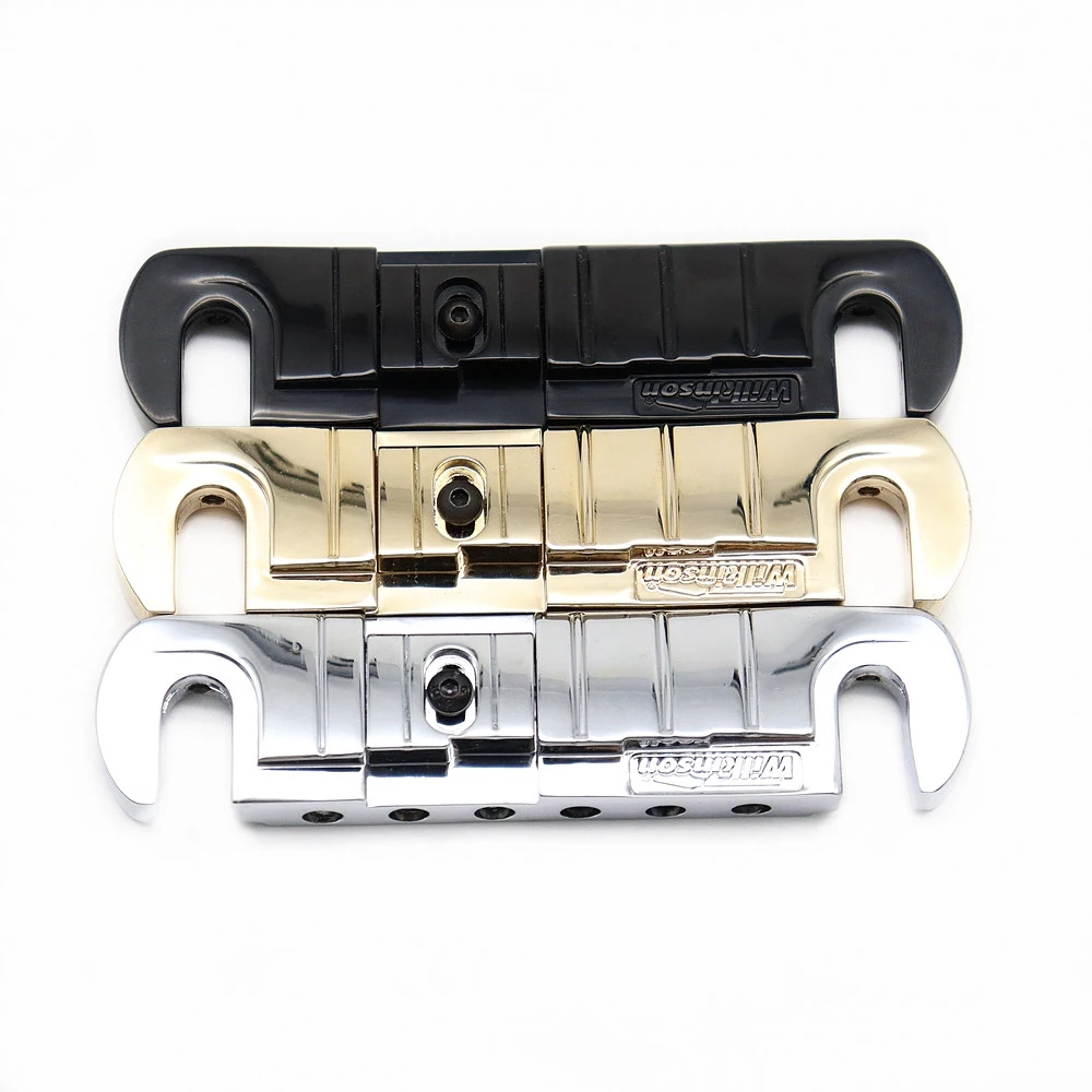 

Лицензионный GTB обмотанный Струнодержатель для гитары Уилкинсона, 1 комплект, золотистый/черный/серебристый