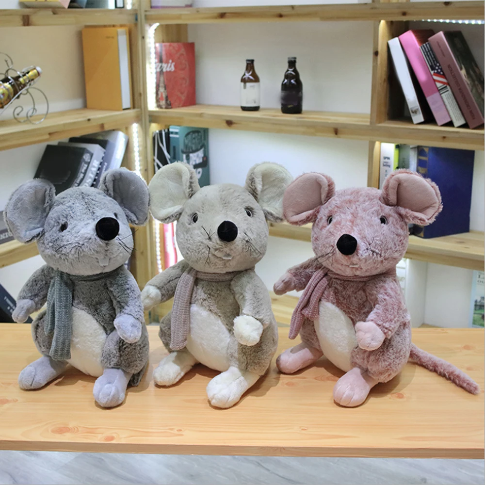 Детская плюшевая игрушечная крыса милая Толстая серая подушка для крыс мягкие
