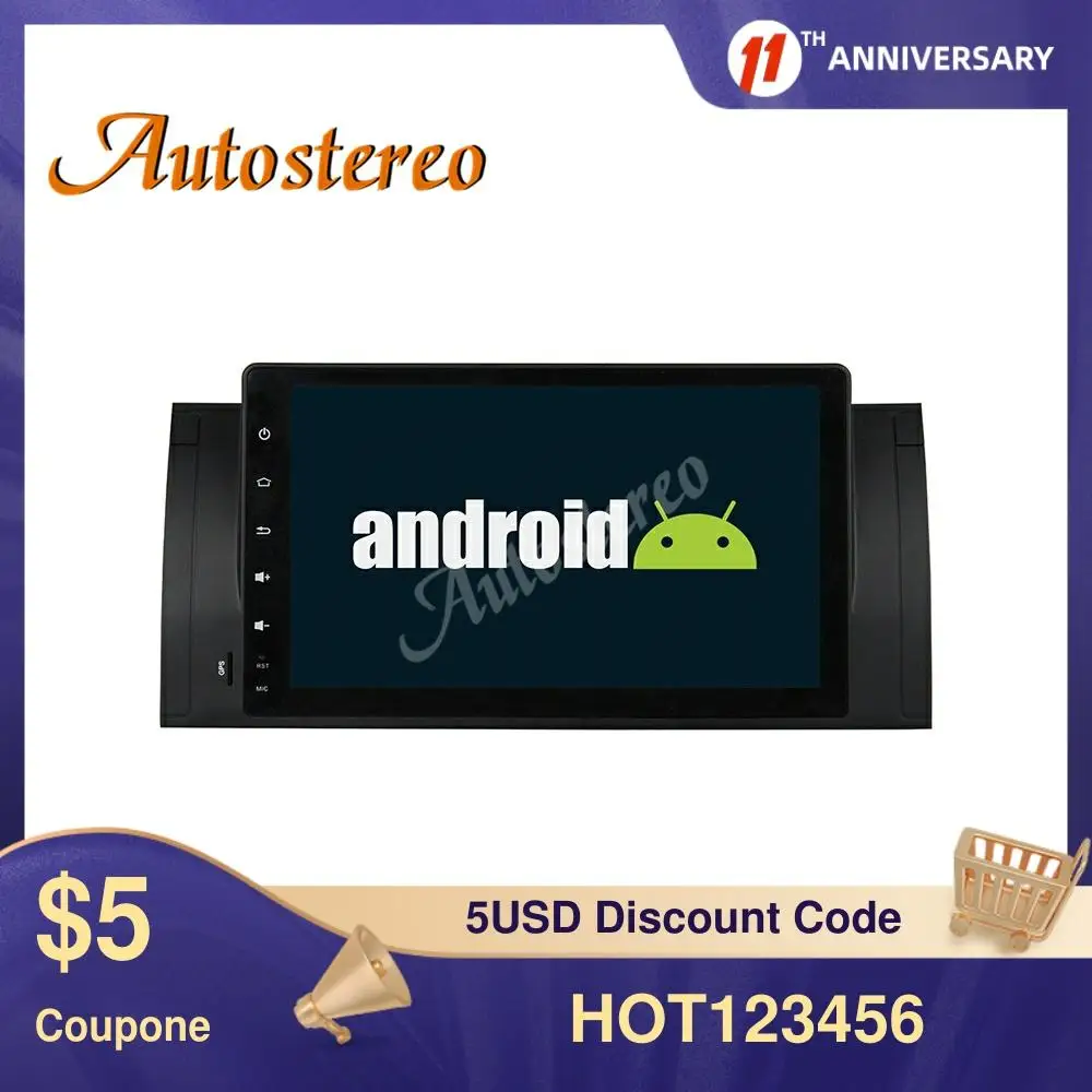 Автомобильный DVD плеер на Android 9 DSP с GPS навигацией для E46 1998 2005 M3 головное