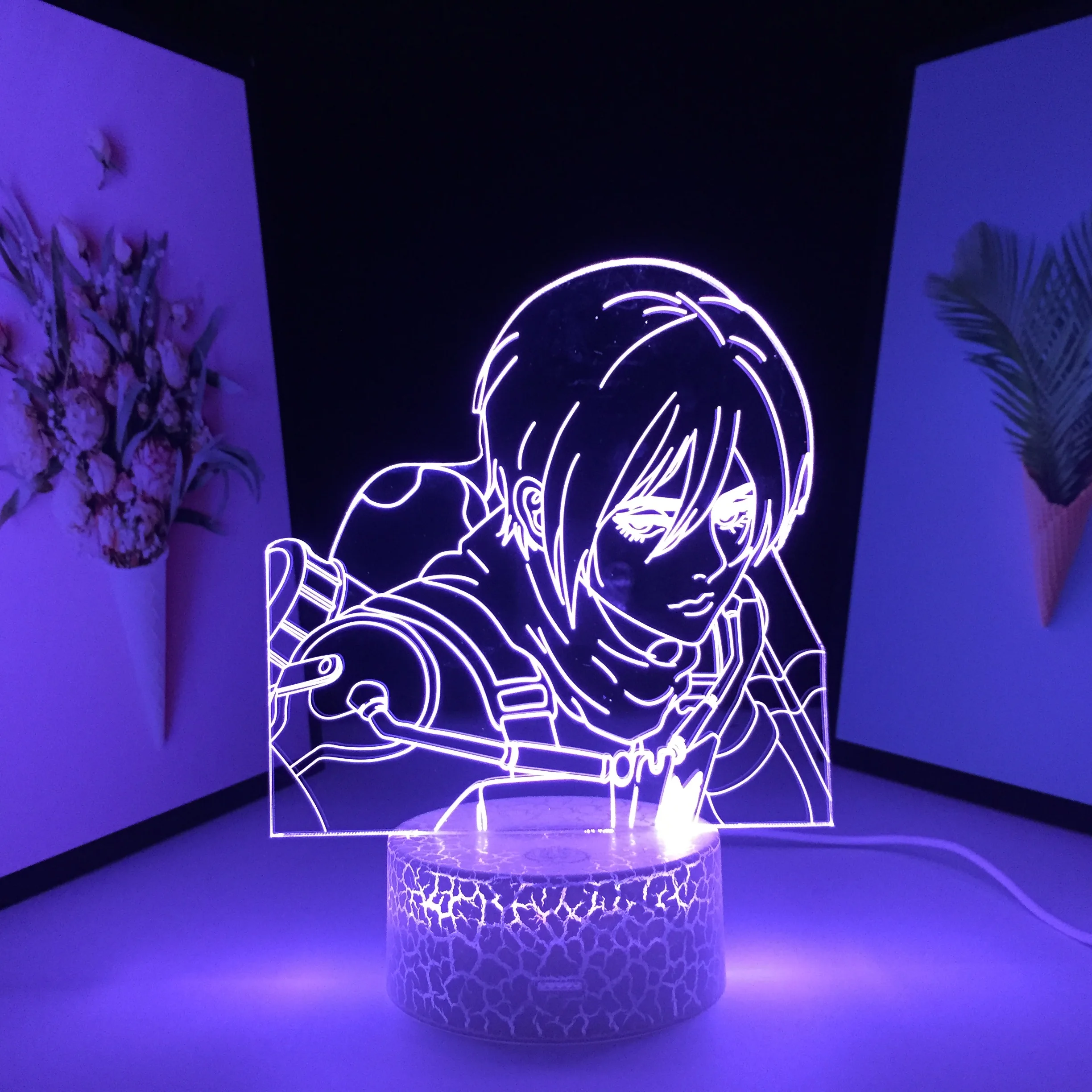 

Светодиодный ночсветильник 3D из аниме «атака на Титанов», лампа Эрена для детей, подарок на день рождения, украшение для детской спальни «Ма...