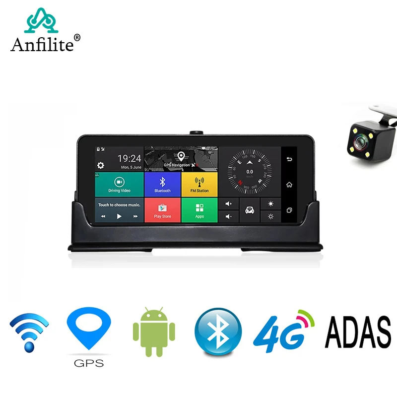 Автомобильный видеорегистратор Anfiite 6 86 дюйма Android зеркало заднего вида 4G Bluetooth gps