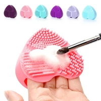 1pcs love heart wash cosmetic brushes cleaner makeup washing brush gel cleaning mat silicone foundation makeup tool scrubber