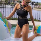 Сексуальный женский купальник, модный летний женский купальник без рукавов с перекрестным вырезом на спине, женский купальник-бикини, купальные костюмы