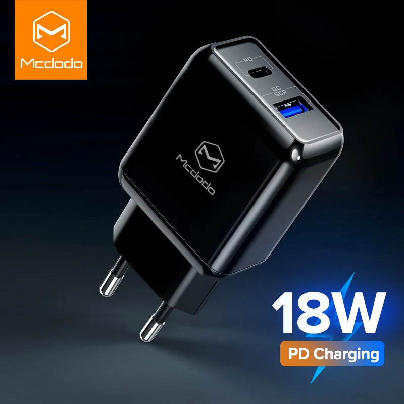 MCDODO 18 Вт PD USB зарядное устройство QC 3 0 быстрая зарядка мобильный телефон ЕС