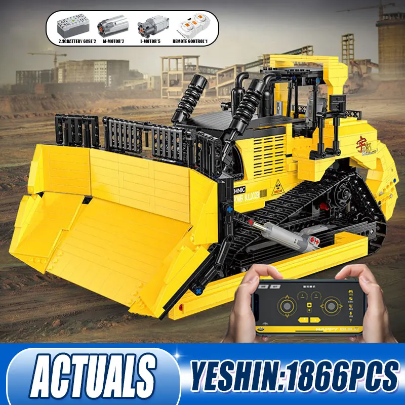 

Yeshin 22011 High-Tech Toys The 20008 APP RC Motorized Bulldozer Model Building Blocks Assembly Bricks Kits Kids Christmas Gift
