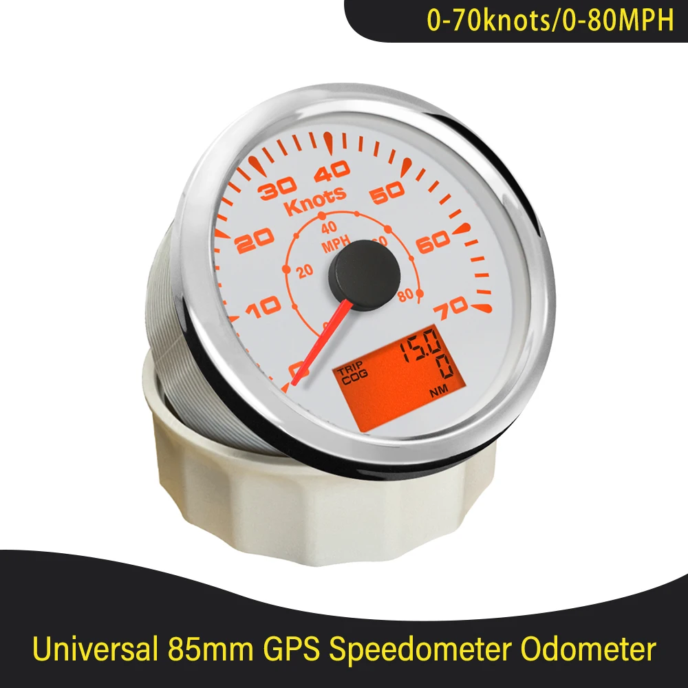 Новый GPS Спидометр для авто лодки морской Одометр 0-35 узлов 0-70 85 мм с подсветкой 8