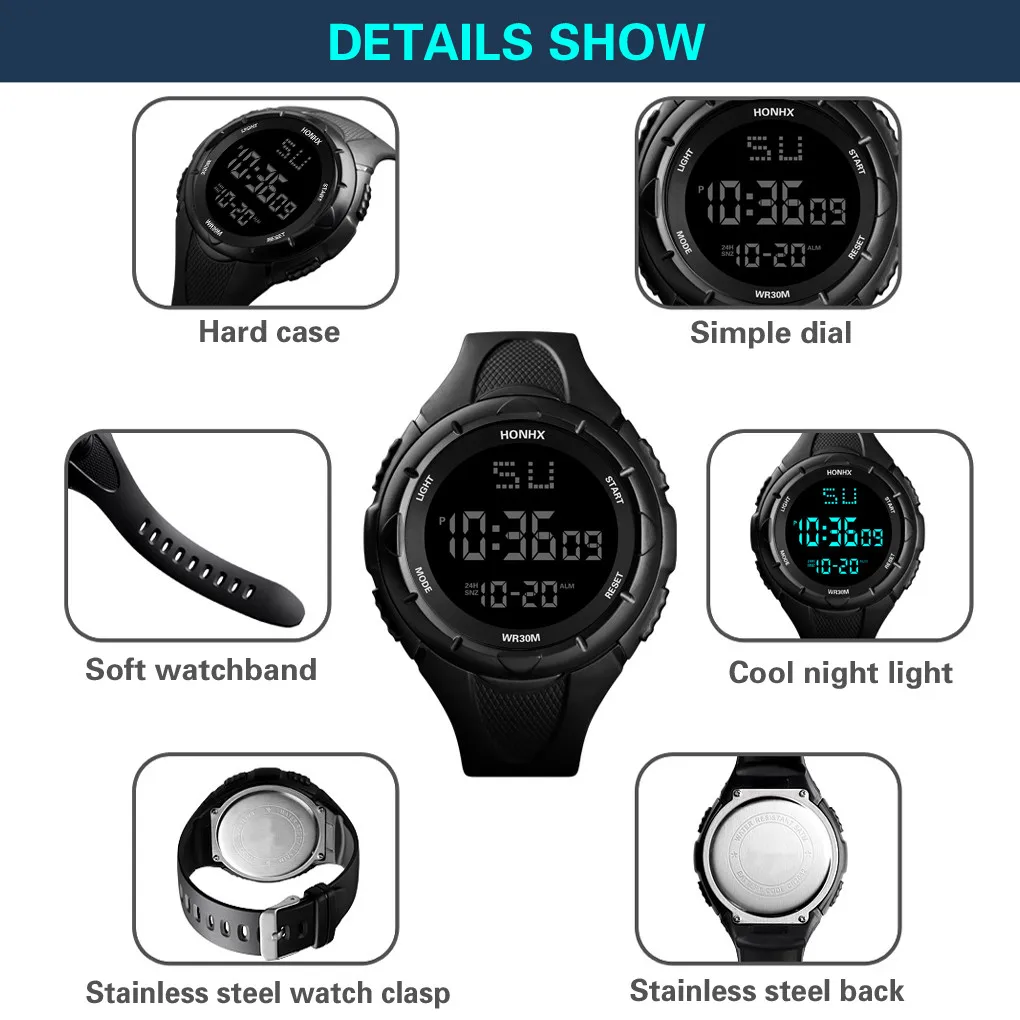 

Men Round Digital Wristwatches 30m Waterproof Smart Watches Android Watch For Boys Sports Watch Male Smart Relgio Masculino