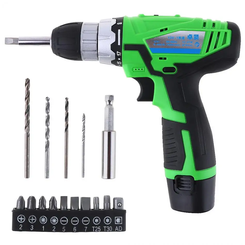 

Electric Drill 100-240V Cordless 12v/18v/16.8V Electric Screwdriver Tool Box with Li-ion Batteries for Handling Screws/Punching
