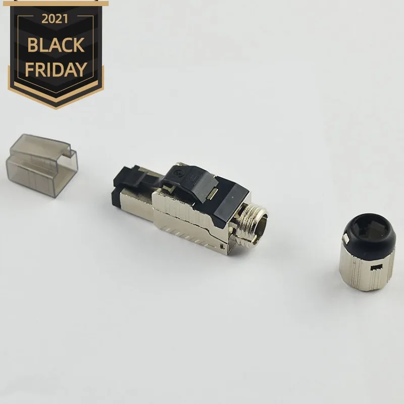 

Tool-Free Shielded 8P8C RJ45 Connector Compatible with Cat6/Cat6A/Cat7/Cat8 Termination Plug for Ethernet Cable