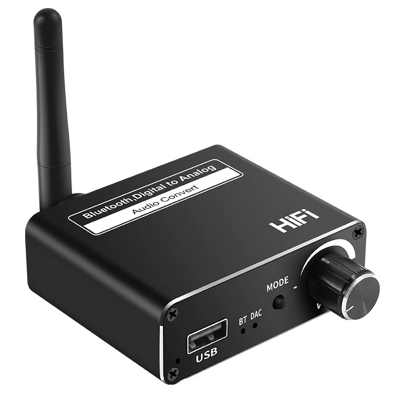 

Приемник Bluetooth 5,0 3 в 1, цифровой вход в аналоговый/коаксиальный волоконно-оптический конвертер, Bluetooth аудио адаптер-черный
