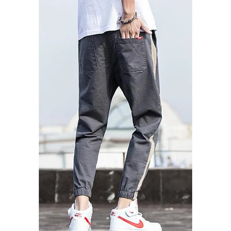 Мужские тонкие весенне-осенние хлопковые повседневные мужские брюки до