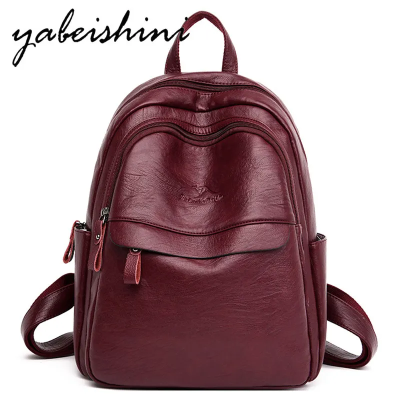 Женский кожаный рюкзак женский рюкзак для путешествий mochila feminina sac a dos femme школьные рюкзаки для подростков девочек опрятная сумка на плечо