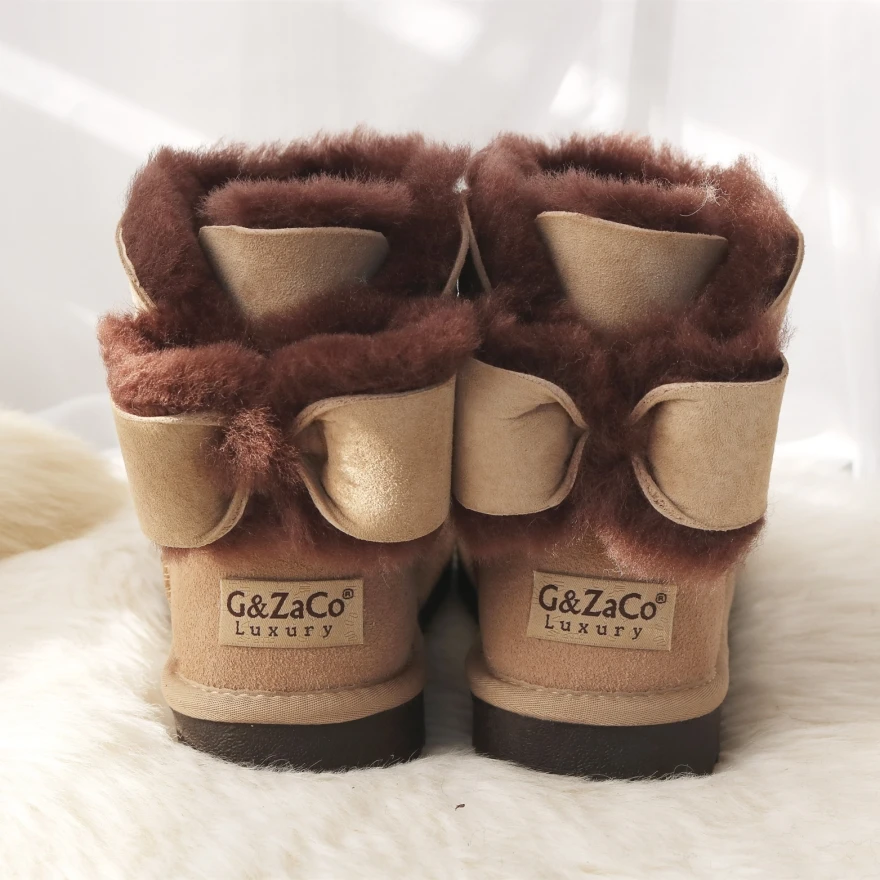Роскошные зимние сапоги G & ZaCo из овечьей кожи теплые короткие меховые