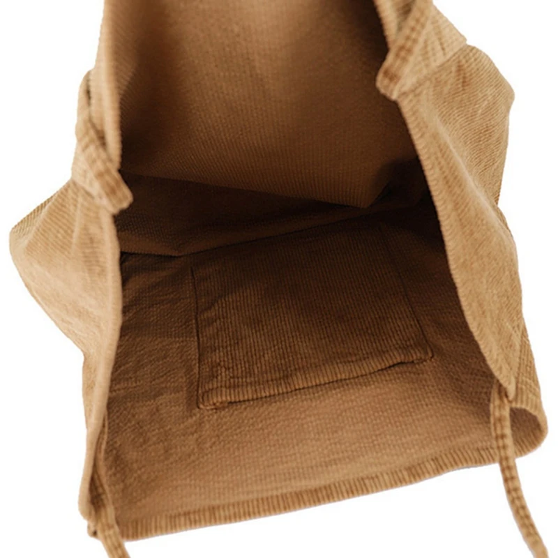 

Fashion Retro Women's Corduroy Shoulder Bag Large Capacity Travel Leisure Handbag Folding Reusable Shopping Bag