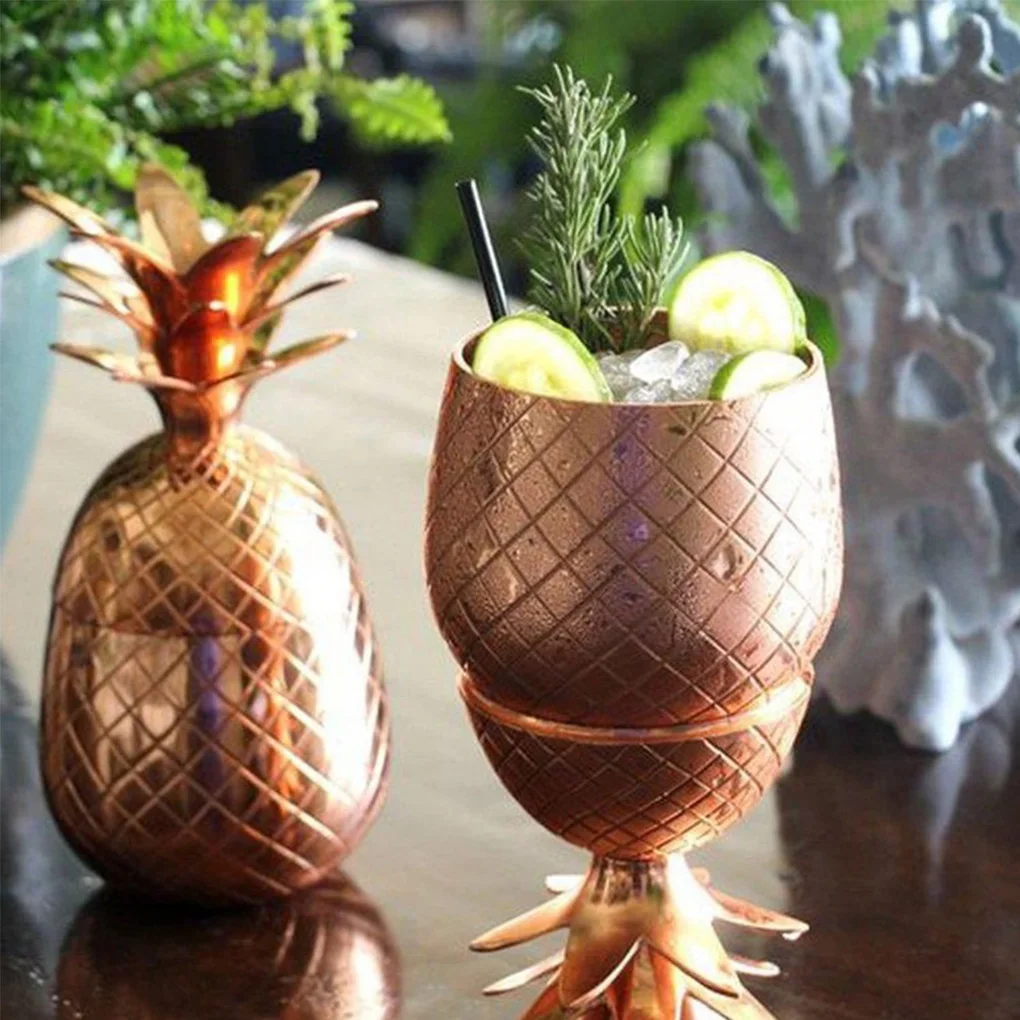 

500ml Pineapple Tumbler / Mug Stainless Steel Silver Rose Gold Cocktail Juice Drinking Cups Mugs Bar Special Drinking Utensils