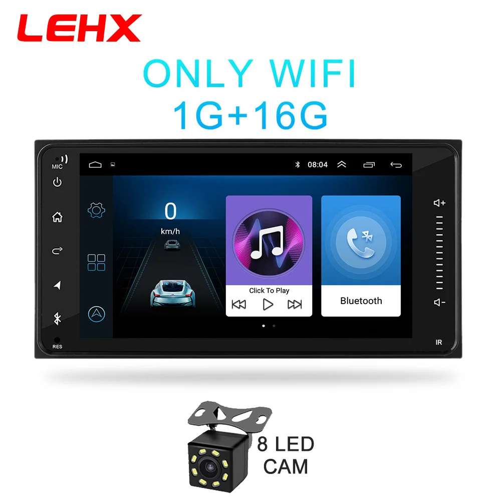 LECO901-CAM Автомобильный Android 8,1 мультимедиа для toyota corolla 2 Din универсальный автомобильный Радио с навигацией Bluetooth Wifi автомобильный стерео gps плеер - Цвет: LECO901-CAM