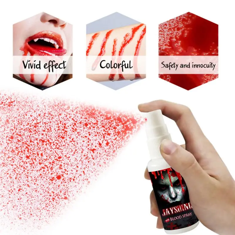 

30ml Realistic Fake Blood Spray Halloween Party Fancy Makeup Splatter Bloods Hematopoietic Props Decoration