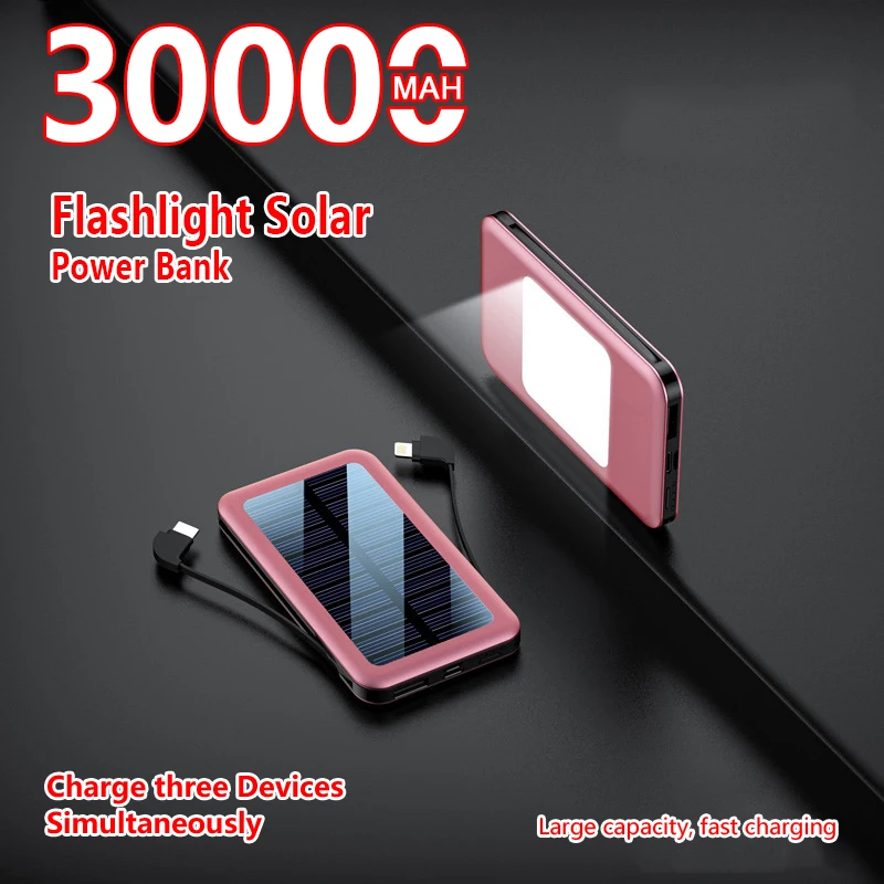 30000mAh Солнечное Мощность Bank быстрая Зарядное устройство для всех смартфонов