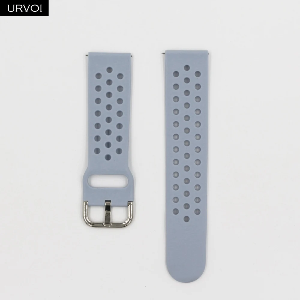 Lilac URVOI силиконовой лентой для Galaxy Watch Active/42/46 мм шестерни ремешок для спортивных часов для HUAWEI GT быстроразъемные контакты мягкий сменный 20/22 мм - Цвет ремешка: Lilac