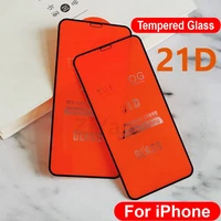 50pcslot 21d glass screen protector for iphone 13 11 pro max mini xs x 8 7 6s plus se2 full cover curved tempered glass for i12