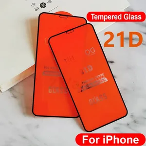 50pcslot 21d glass screen protector for iphone 13 11 pro max mini xs x 8 7 6s plus se2 full cover curved tempered glass for i12 free global shipping