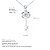 Enchanting 925 Silver Moissanite Key Necklace 5