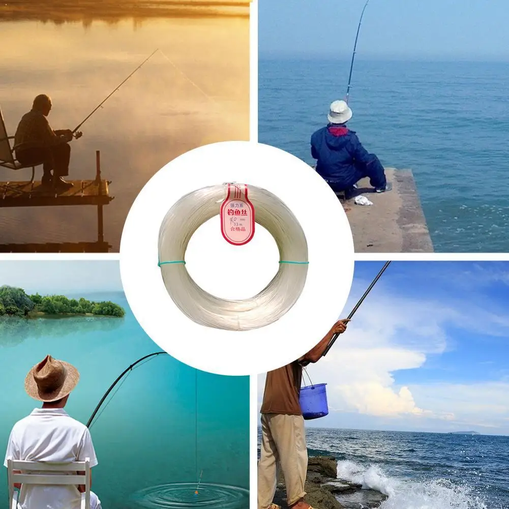 

0.3/0.5/0.8/10mm Crystal Strong Fishing Line Super Nylon Wire Fishing Crystal 33Meters Power Accessories Fishing line Q4T3