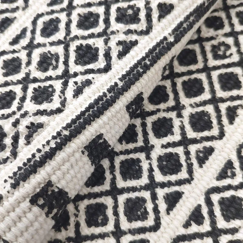 Хлопчатобумажное Тканое черно крем в богемном стиле шерсти хлопчатобумажного