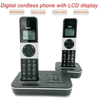digital cordless phone caller id fixed hands free landline for the elderly black home office house hotel wall mounted desktop