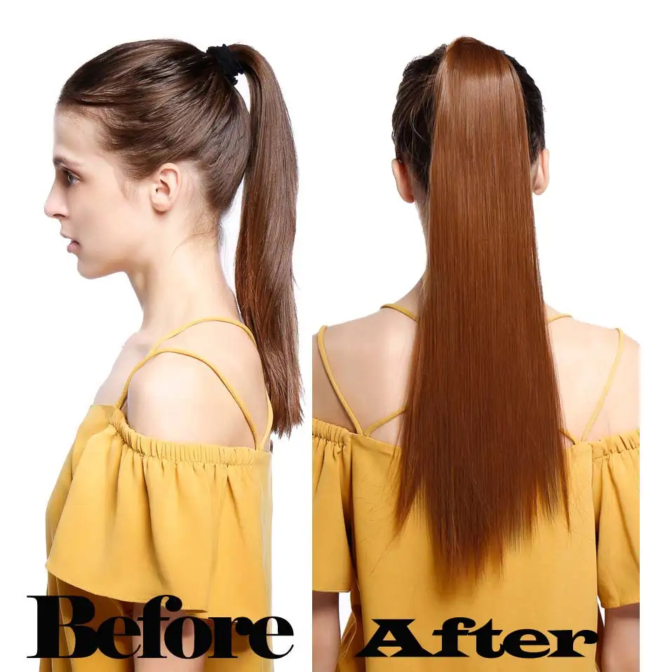 Женский коготь в виде конского хвоста удлиненный синтетический конский